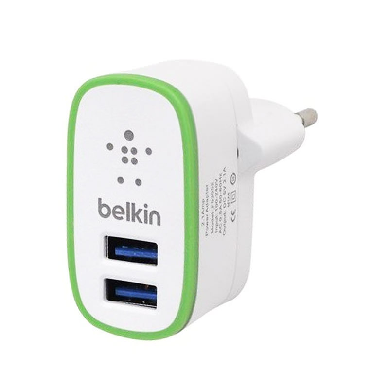 Сетевое зарядное устройство Belkin 2-port home charger+ 2100mAh F8M670krWHT